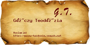 Géczy Teodózia névjegykártya